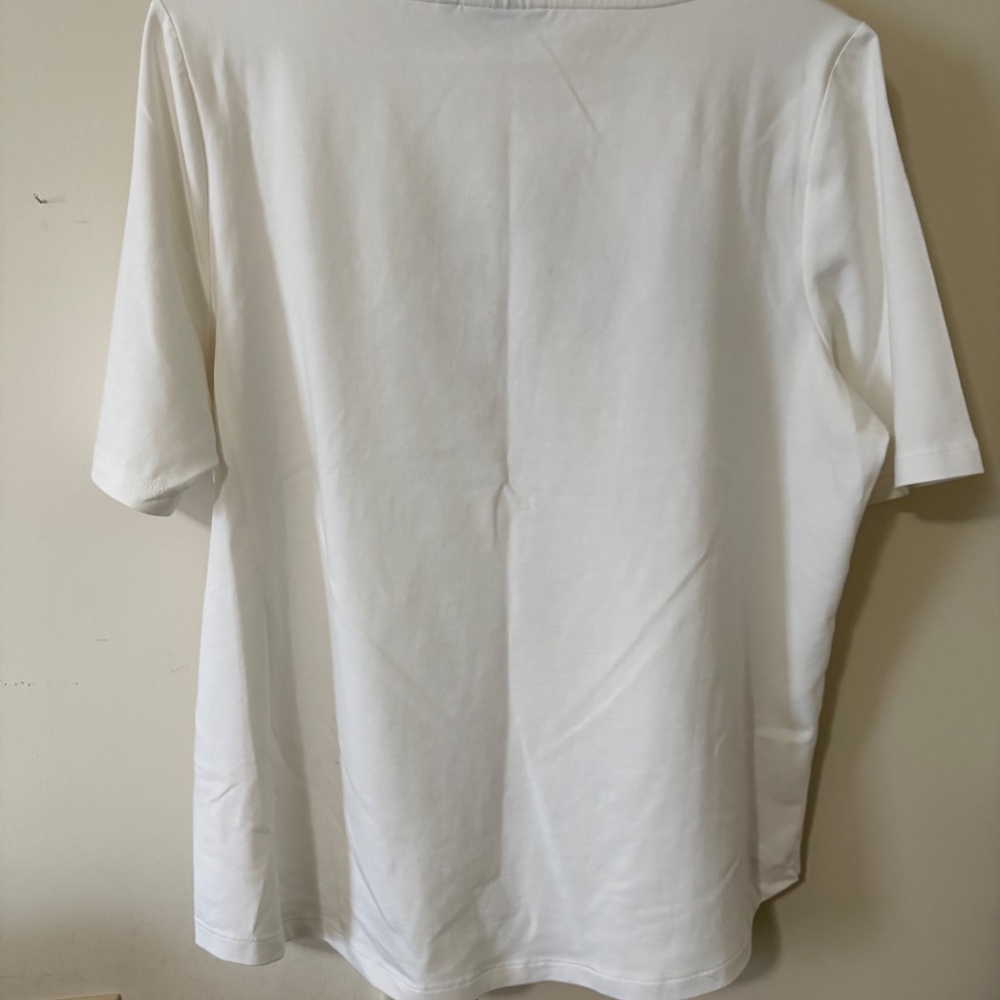 Chico's tee with sequin embellished American flag, size 2 - Picture 3 of 6